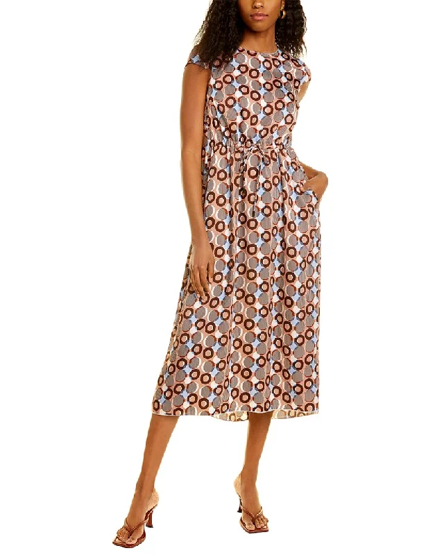 Peserico Drawstring Midi Dress Fashionable Pleated Midi Dress