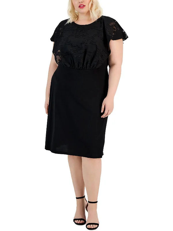 Plus Womens Ruched Calf Midi Dress Fashionable Pencil Midi Dress