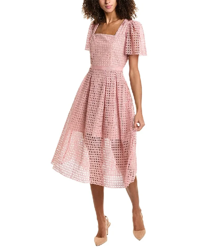 Rachel Parcell Lace Midi Dress Elegant V-Neck Midi Dress