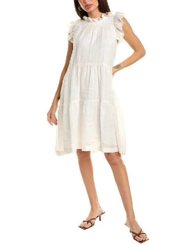 SEA NY Ramie Waverly Midi Dress Stylish Cold Shoulder Midi Dress