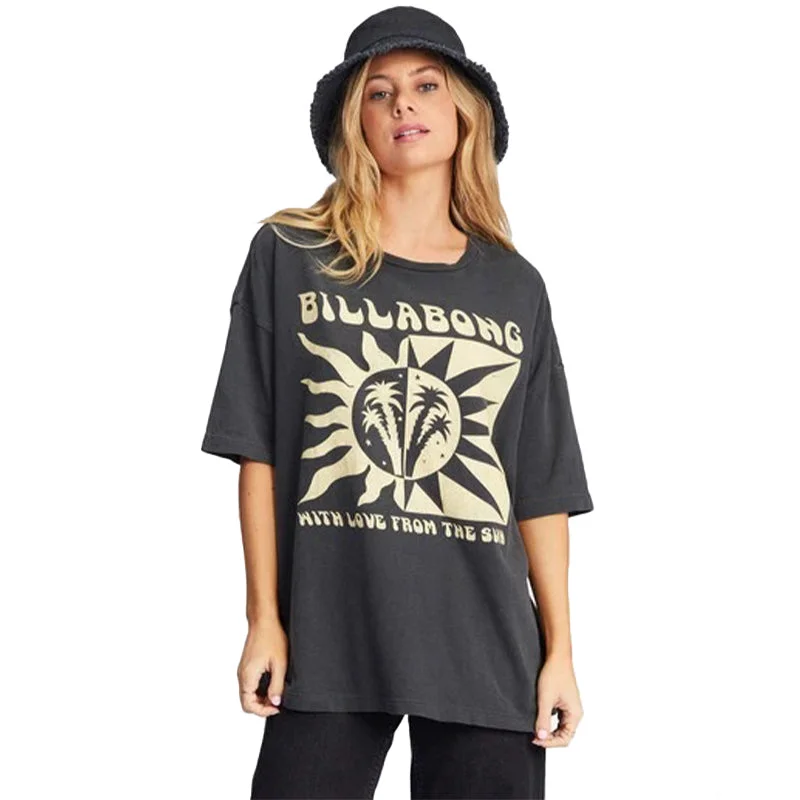 Shirt With Love From The Sun Oversized Boyfriend Tee Classic Short Sleeve Blouse