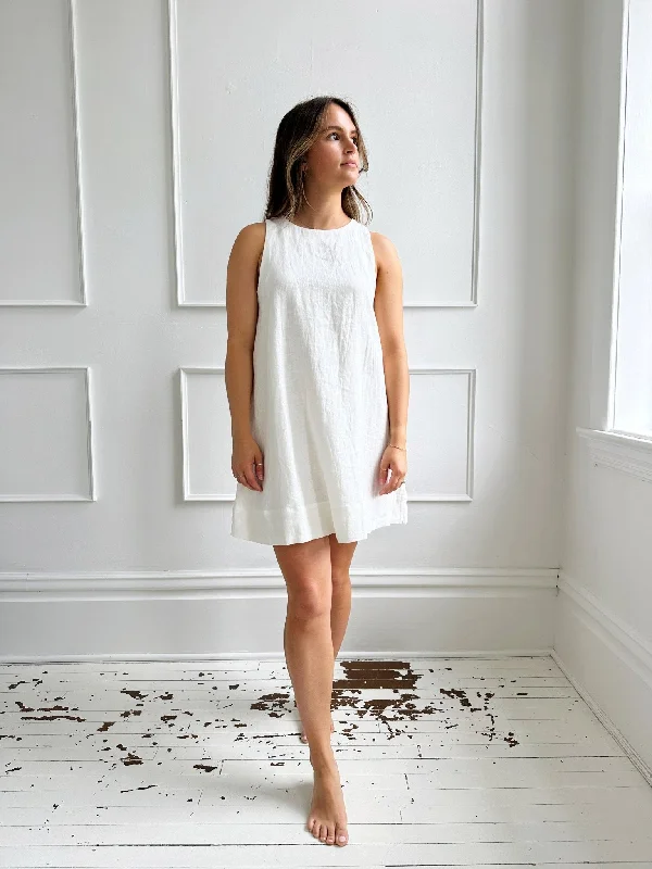 Sleeveless Linen Mini Dress- FINAL SALE Trendy Mini Dress with Belt