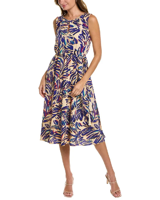 Tahari ASL Printed Midi Dress Trendy Boho Midi Dress