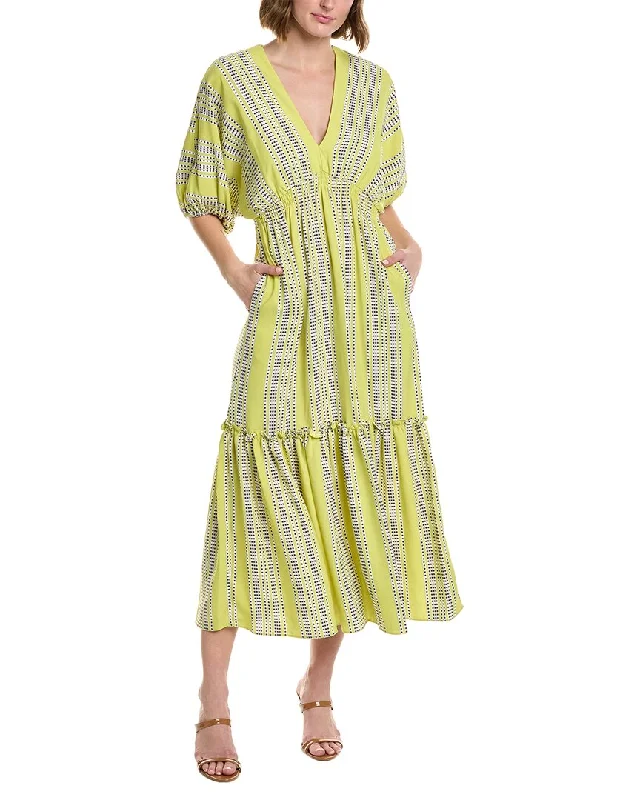 Taylor Printed Midi Dress Comfortable Short Sleeve Midi Dress