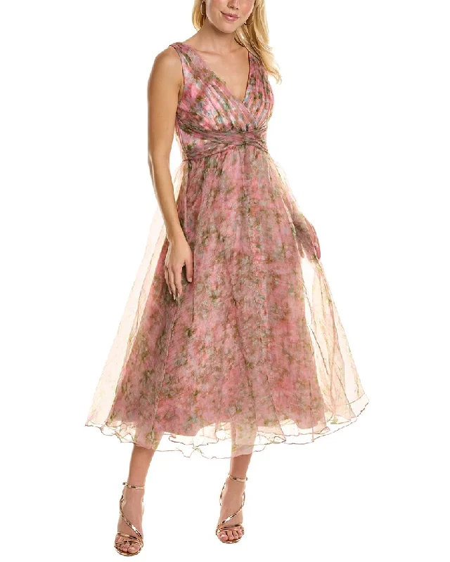 Theia Organza Midi Dress Stylish Halter Neck Midi Dress