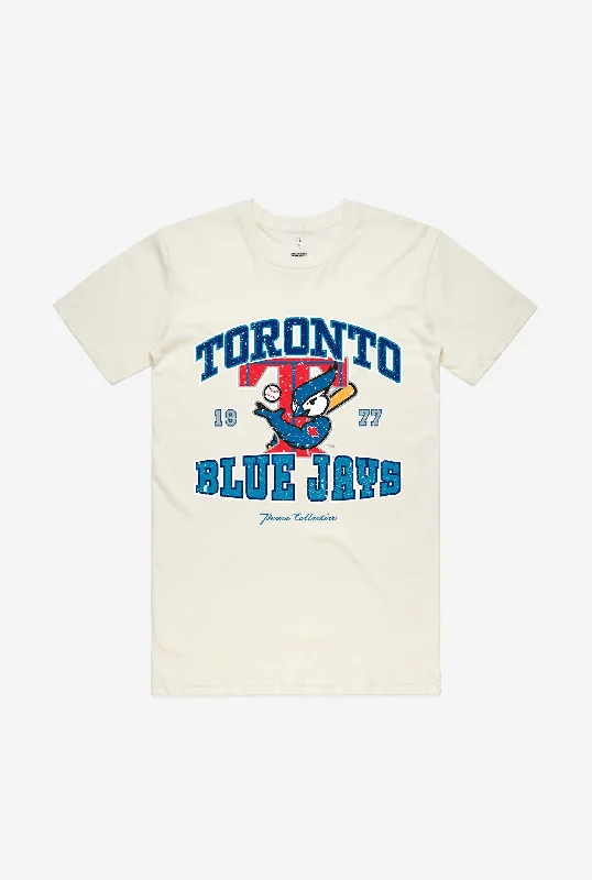 Toronto Blue Jays Vintage Washed T Shirt - Ivory Classic Basic Short Shirt