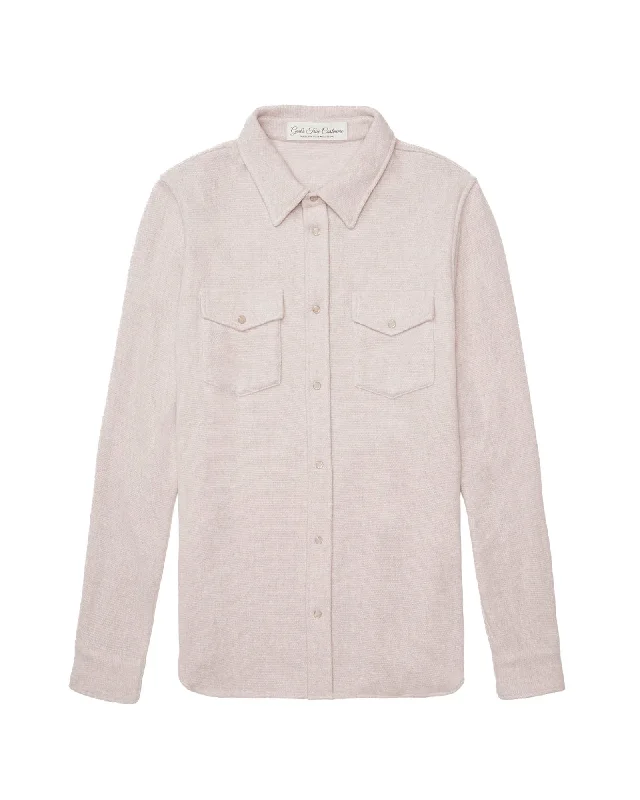Melange Shirt Comfortable Short Sleeve Blouse