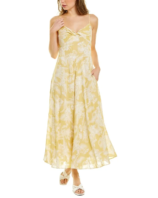 Vince Twist Knot Midi Dress Fashionable High-Neck Midi Dress