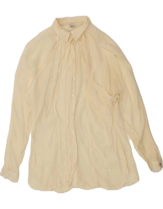 VINTAGE Womens Shirt Blouse US 10 Large Yellow Acetate Fashionable Plaid Short Sleeve VINTAGE Womens Shirt Blouse US 10 Large Yellow Acetate Fashionable Plaid Short Sleeve