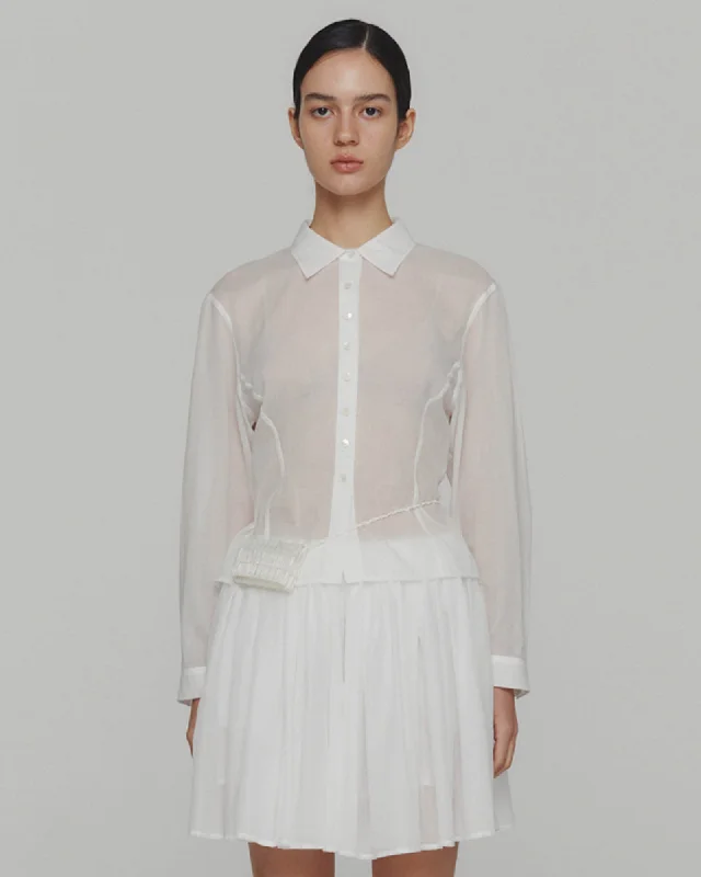 Sheer Standard Shirt Classic Denim Short Sleeve