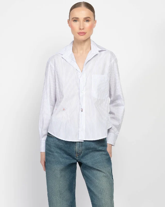 Crop Shirt Casual Button-Up Short Tee