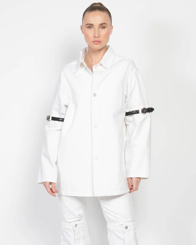 Hybrid Denim Overshirt Relaxed Button-Down Short Shirt