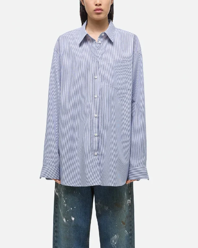 Oversized Striped Shirt Trendy Floral Print Tee