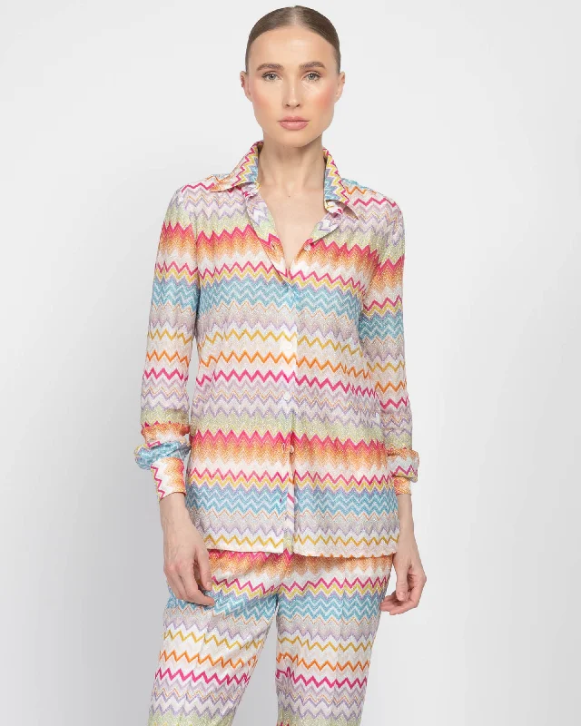 Long Sleeve Shirt Cozy Striped Short Sleeve