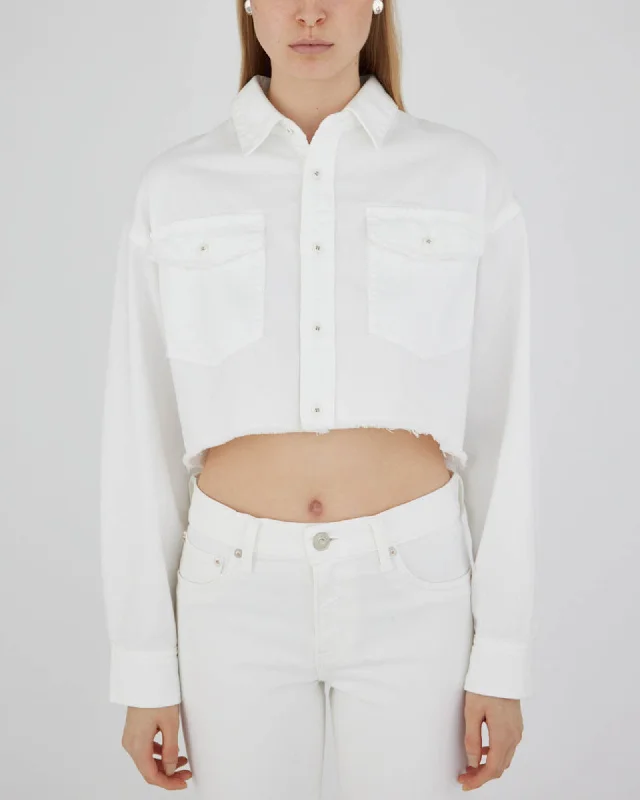 Southfork Crop Shirt Classic Casual Short Sleeve