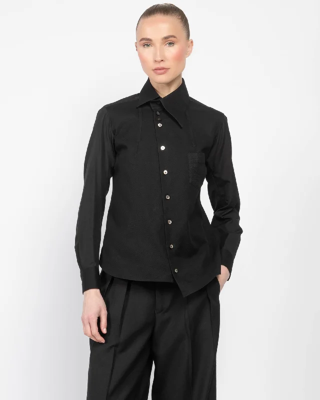 Asymmetric Shirt Trendy Floral Short Sleeve