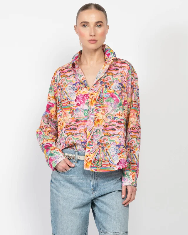 Crop Shirt Relaxed Fit Short Blouse