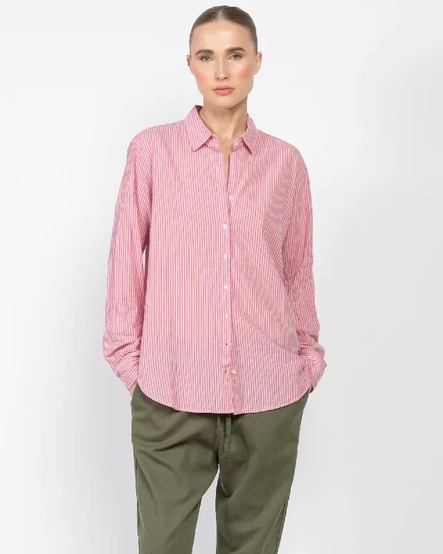 Beau Stripe Shirt Comfortable Knit Short Shirt