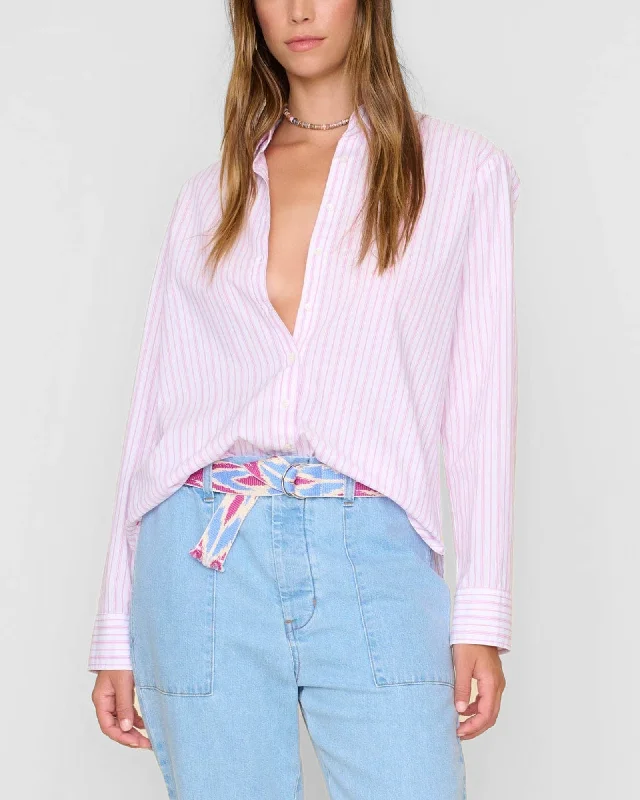 Beau Stripe Shirt Comfortable Knit Short Shirt