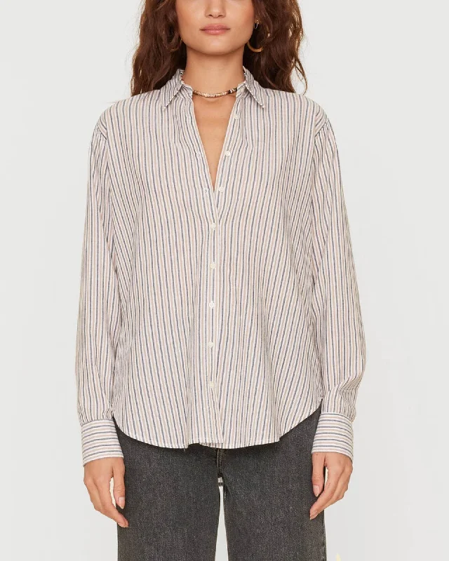 Beau Stripe Shirt Comfortable Ribbed Short Sleeve