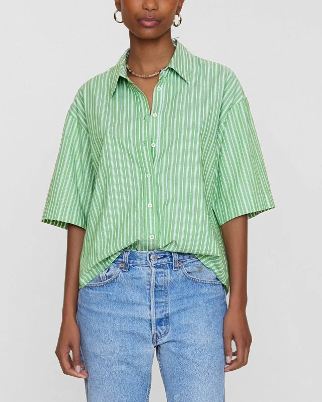 Gracie Stripe Shirt Classic Short Sleeve Tunic