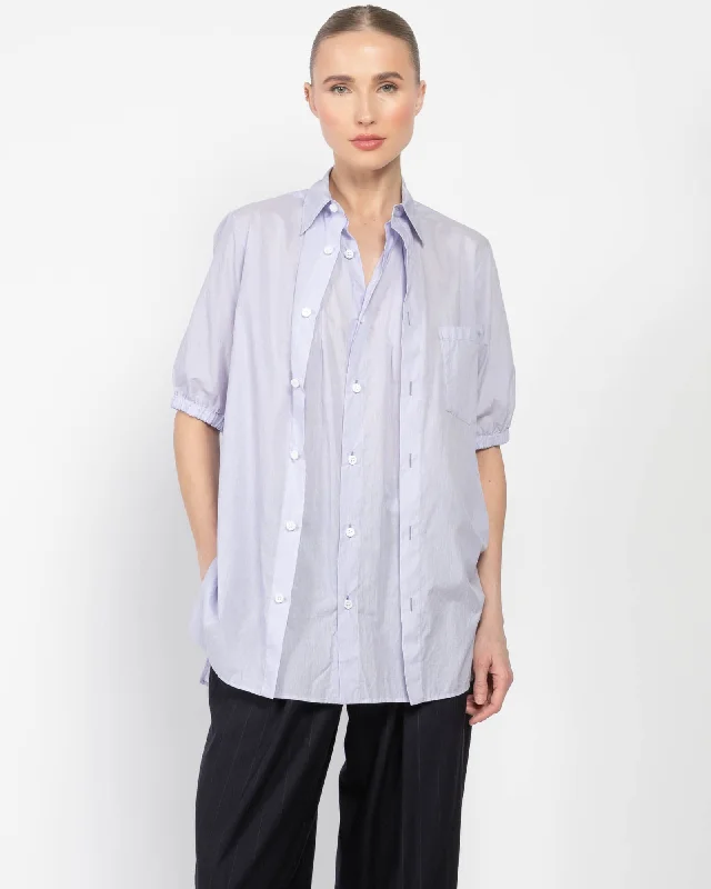 Ko-Front Tucked B Shirt Chic Embellished Short Sleeve