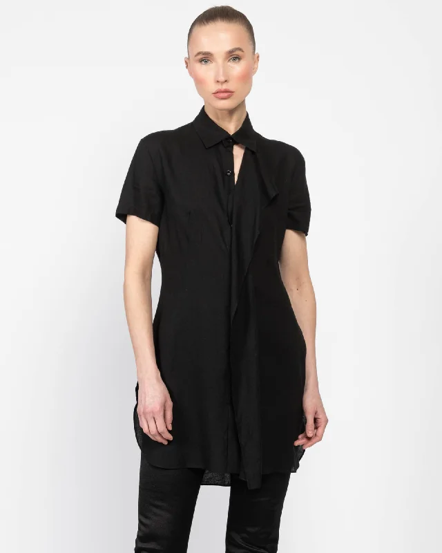 U-Shirt With Cloth On Left Comfortable Summer Short Shirt