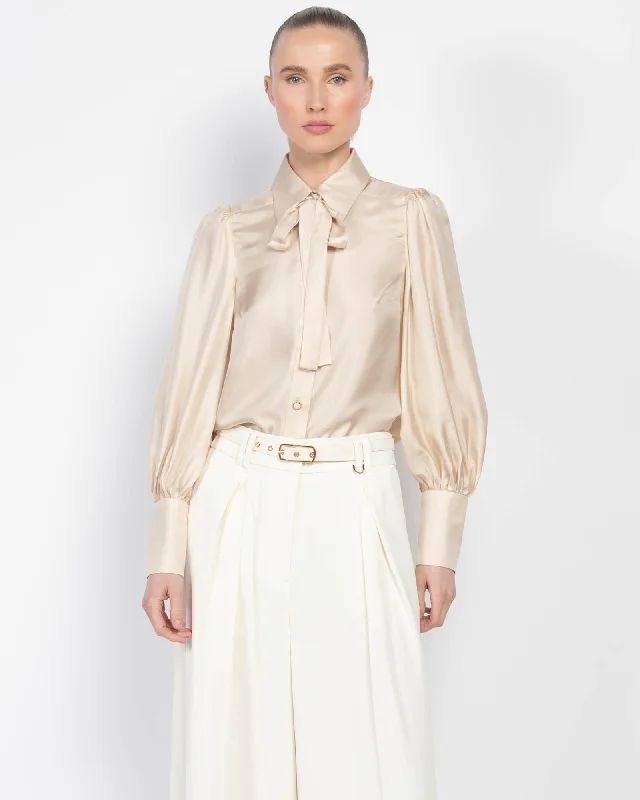 Blouson Shirt Fashionable Cuffed Short Sleeve