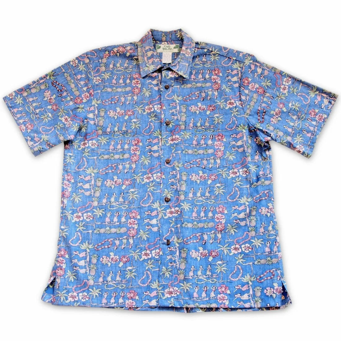 Waikiki Blue Hawaiian REVERSE Shirt Comfortable Short Sleeve Tee