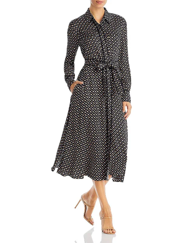 Womens Printed Long Midi Dress Comfortable Denim Midi Dress