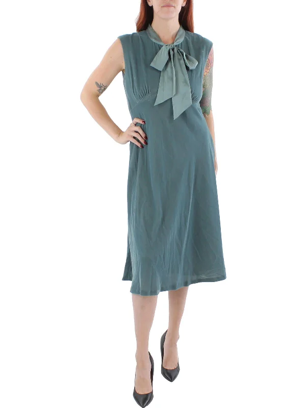 Womens Velvet Calf Midi Dress Stylish Button-Up Midi Dress