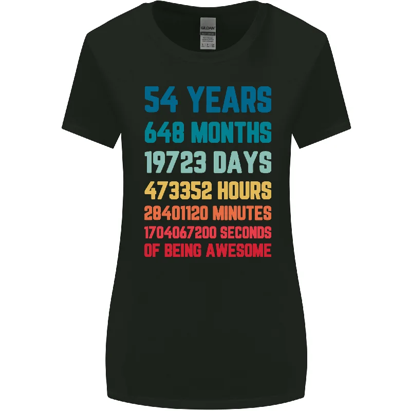 54th Birthday 54 Year Old Womens Wider Cut T-Shirt Zippered Front Buttoned Front Snap Front