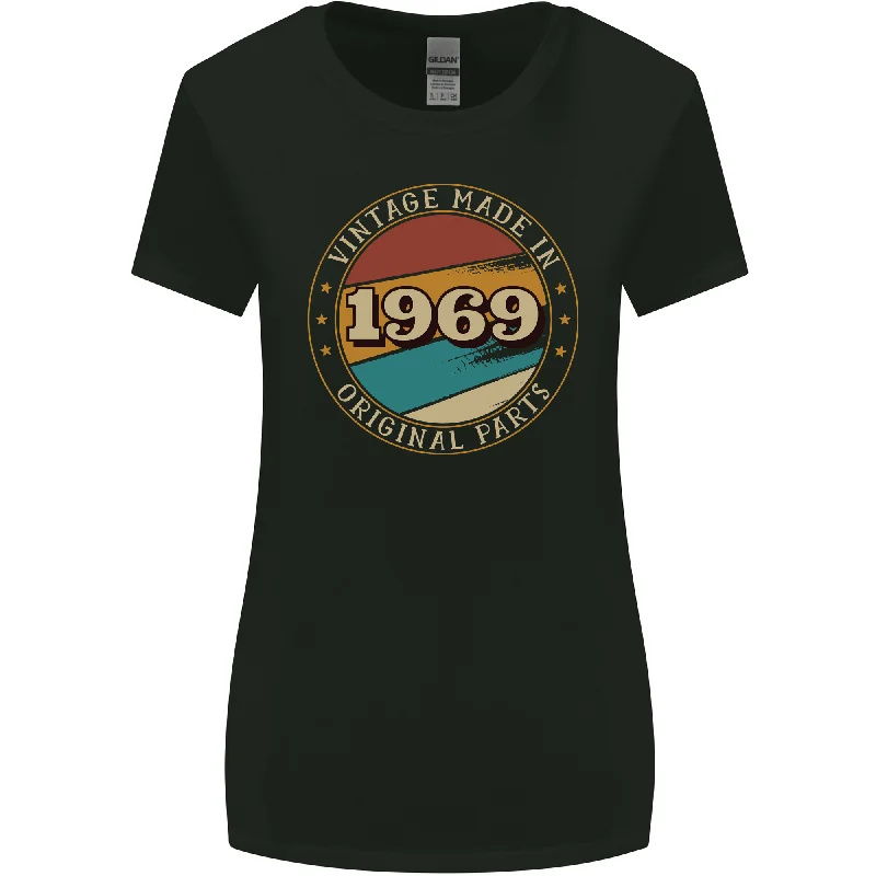 54th Birthday  Vintage Made In 1969 Womens Wider Cut T-Shirt Terry Blend Velvet Blend Canvas Blend