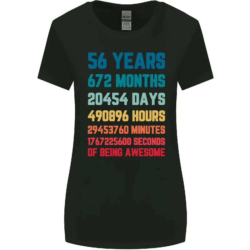 56th Birthday 56 Year Old Womens Wider Cut T-Shirt Front Pockets Side Pockets Patch Pockets