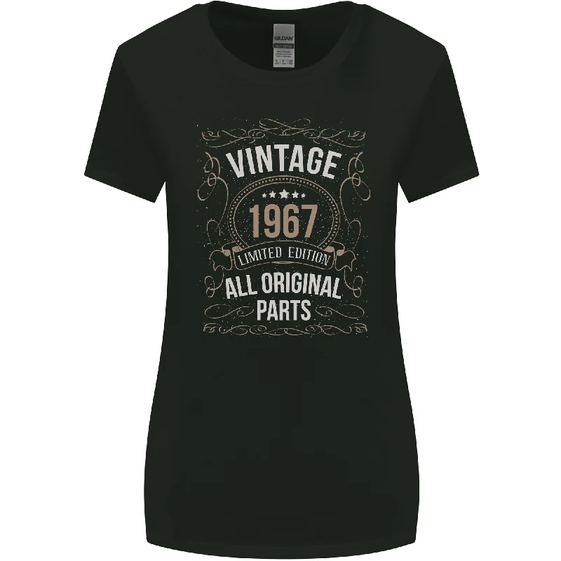 56th Birthday Limited Edition 1967 Womens Wider Cut T-Shirt V-Neck T-Shirt Long Sleeve Cotton