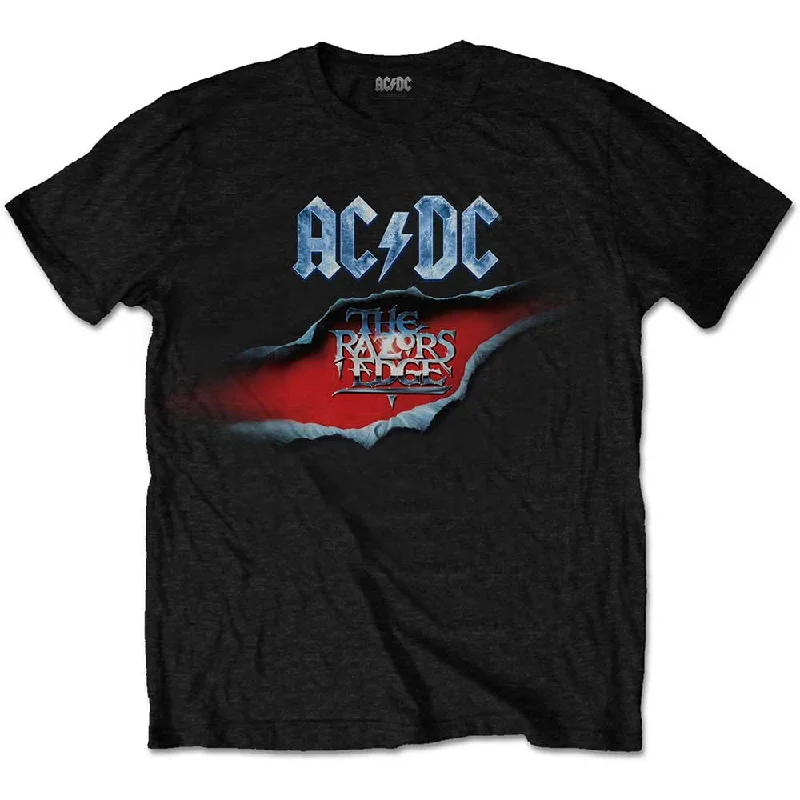 AC/DC | Official Band T-Shirt | The Razors Edge Mesh Canvas Denim