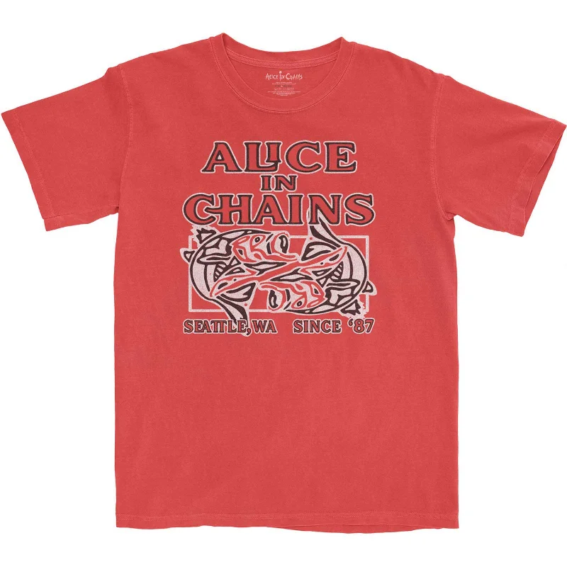 Alice In Chains | Official Band T-Shirt | Totem Fish Cotton Fabric Linen Fabric Terry Fabric