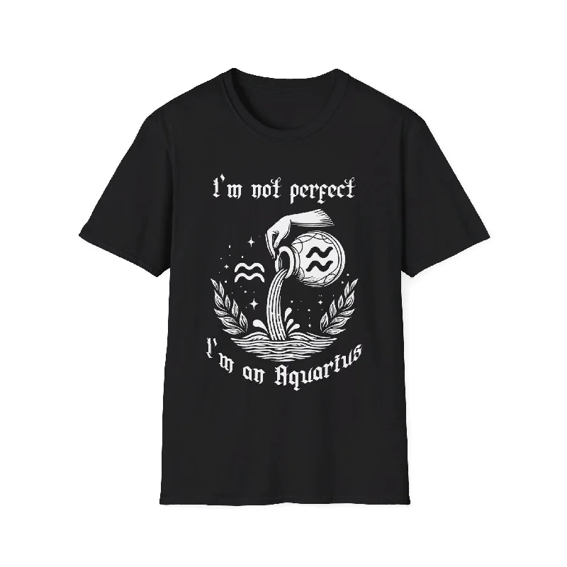Aquarius Horoscope T-shirt Houndstooth Herringbone Solid