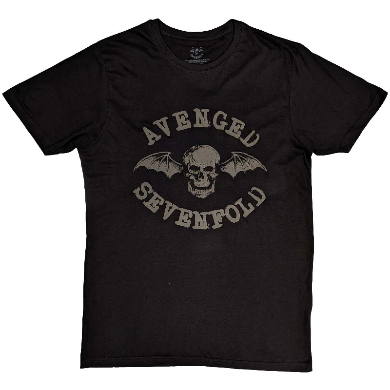 Avenged Sevenfold | Official Band T-Shirt | Classic Deathbat (Hi-Build) Graphic Embroidered Appliqued