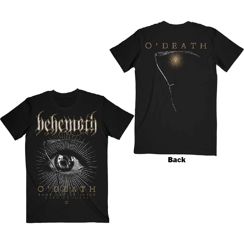 Behemoth | Official Band T-shirt | O'Death (Back Print) Solid Color Striped Floral