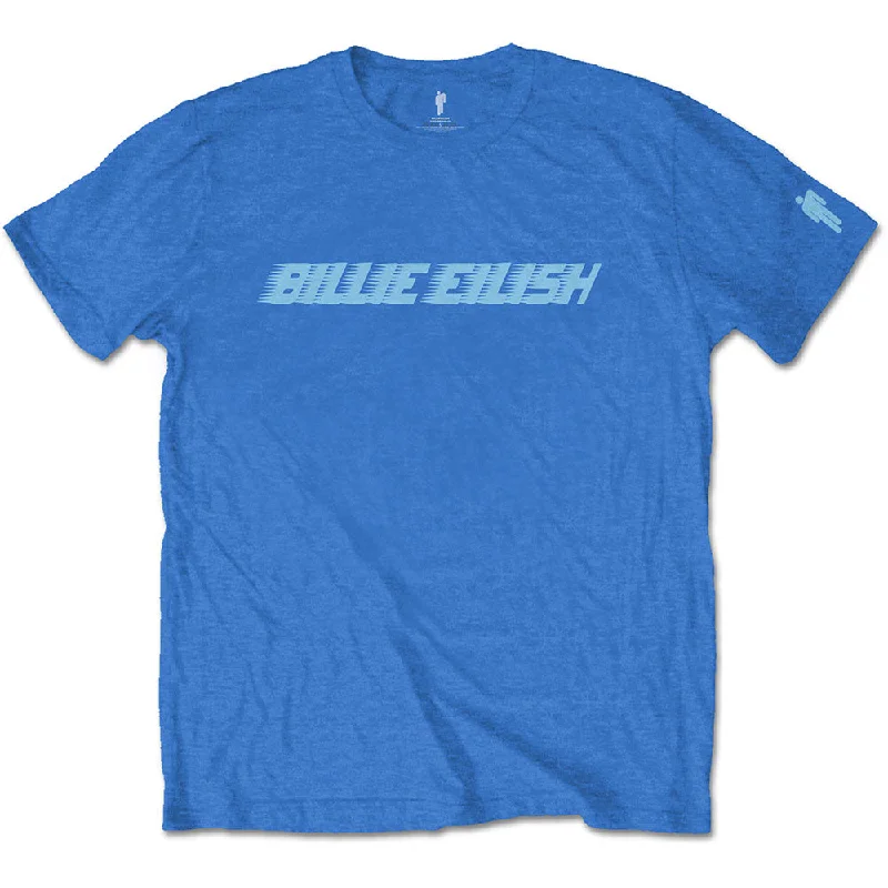 Billie Eilish | Official Band T-Shirt | Racer Logo (Sleeve Print) Sequined Glittery Shiny