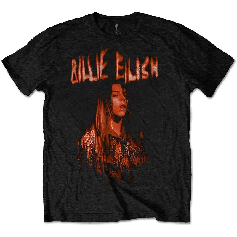 Billie Eilish T-Shirt: Spooky Logo Collared Crew Neck Turtle Neck
