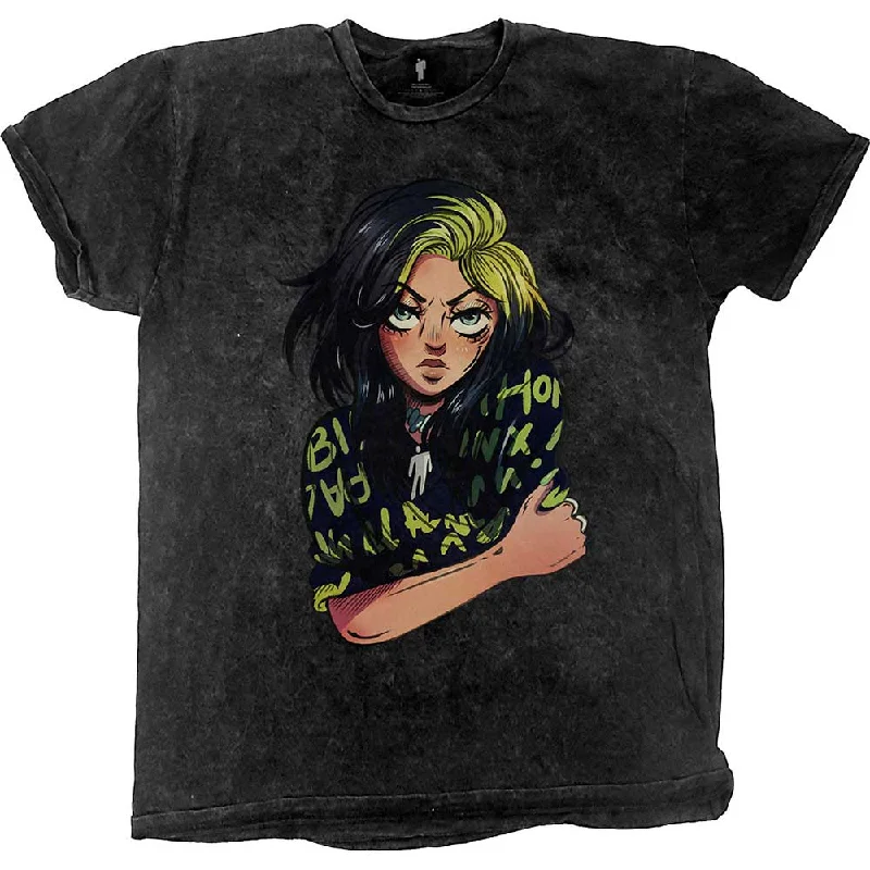 Billie Eilish | Official T-Shirt | Anime Billie Dip-Dye Front Pockets Side Pockets Patch Pockets Billie Eilish | Official T-Shirt | Anime Billie Dip-Dye Front Pockets Side Pockets Patch Pockets