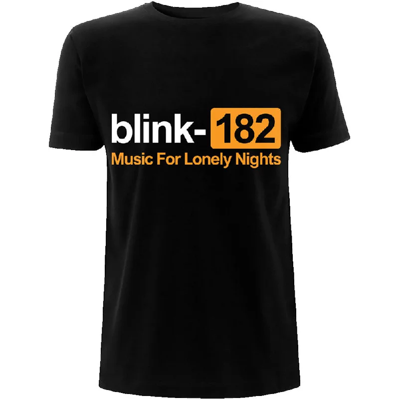 Blink-182 | Official Band T-Shirt | Lonely Nights Print Jacquard Patchwork