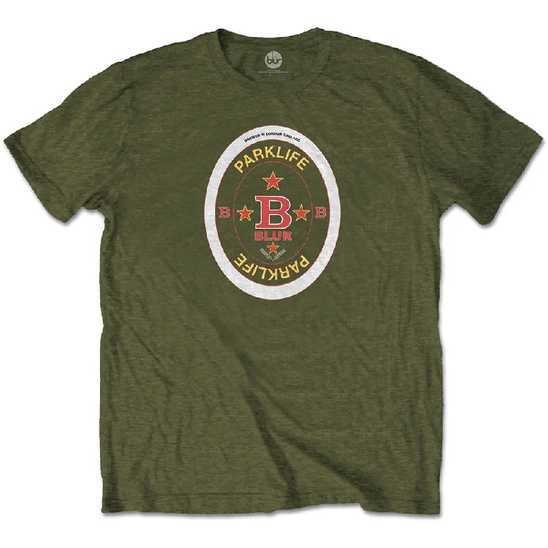 Blur Unisex T-Shirt - Parklife Beermat Spandex Blend Rayon Blend Denim Blend