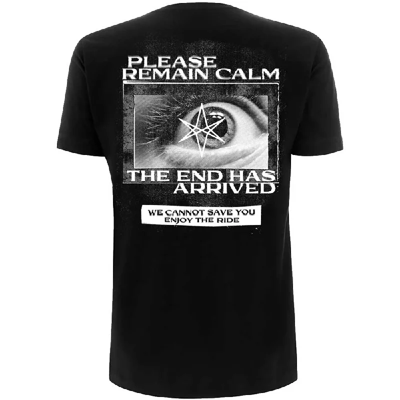 Bring Me The Horizon | Official Band T-Shirt | Remain Calm Back Print Collared T-Shirt Boat Neck A-Line
