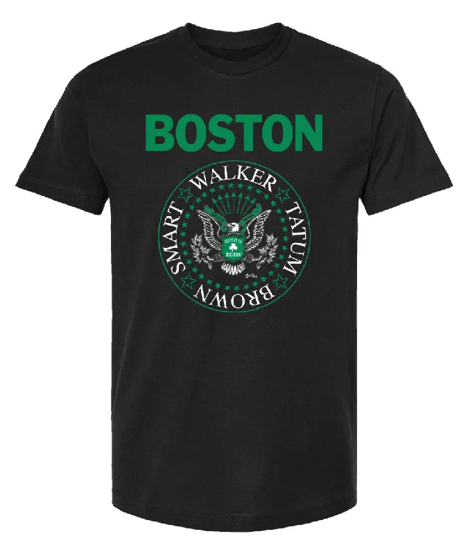 BOSTON - 2020 Basketball Eagle - T-Shirt Hooded Caped Shawl Collar