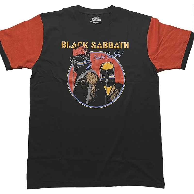 Black Sabbath Unisex Raglan Ringer T-Shirt: Never Say Die Elegant Classic Vintage