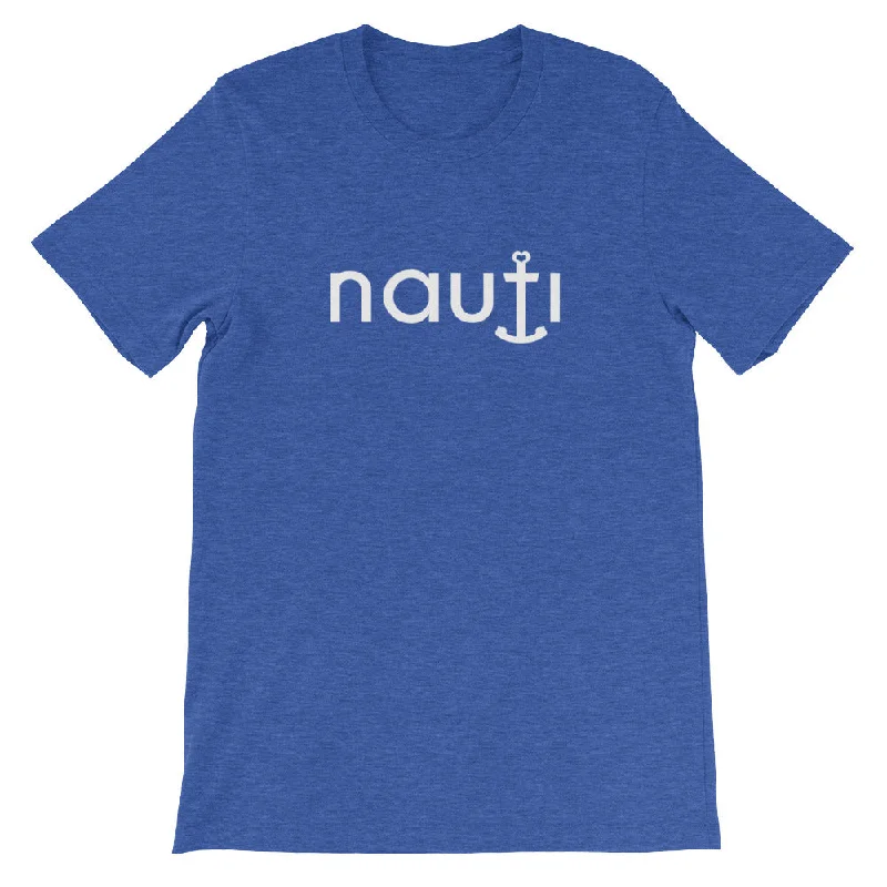 Woman's "NAUTI" Anchor Boyfriend's Soft Loose Cotton T-Shirt in Black, Mint, Blue and White with White Logo Welt Pockets Slit Pockets Flap Pockets Woman's "NAUTI" Anchor Boyfriend's Soft Loose Cotton T-Shirt in Black, Mint, Blue and White with White Logo Welt Pockets Slit Pockets Flap Pockets