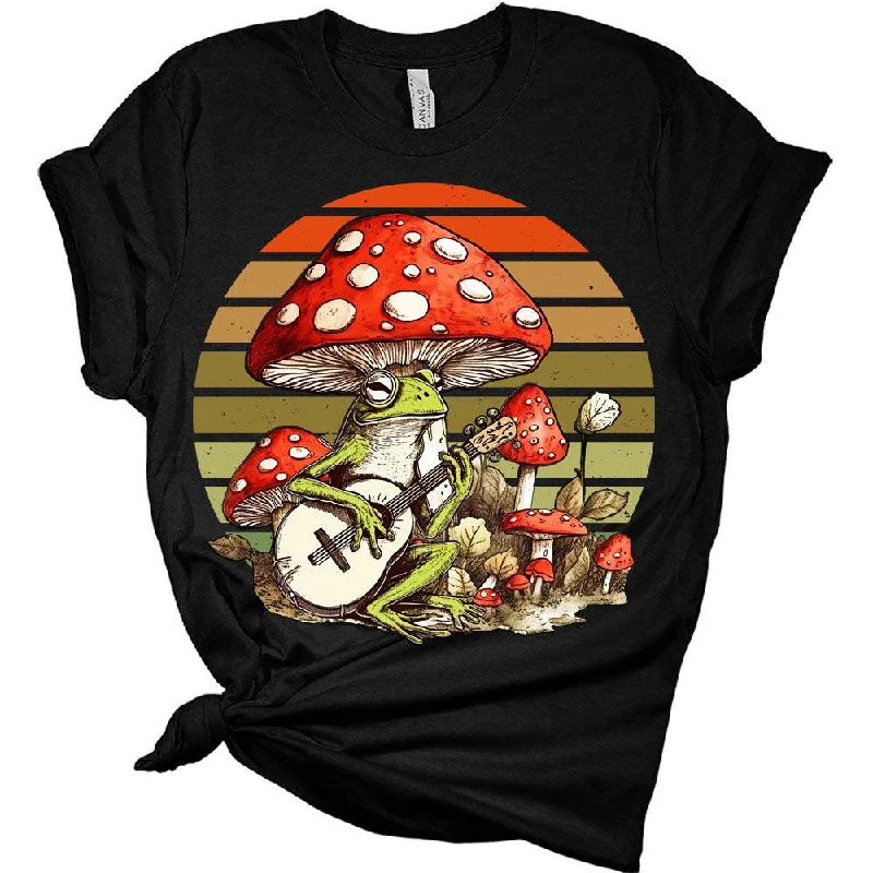 Cottagecore Frog Playing Guitar Vintage Sunset T-Shirt Terry Blend Velvet Blend Canvas Blend Cottagecore Frog Playing Guitar Vintage Sunset T-Shirt Terry Blend Velvet Blend Canvas Blend